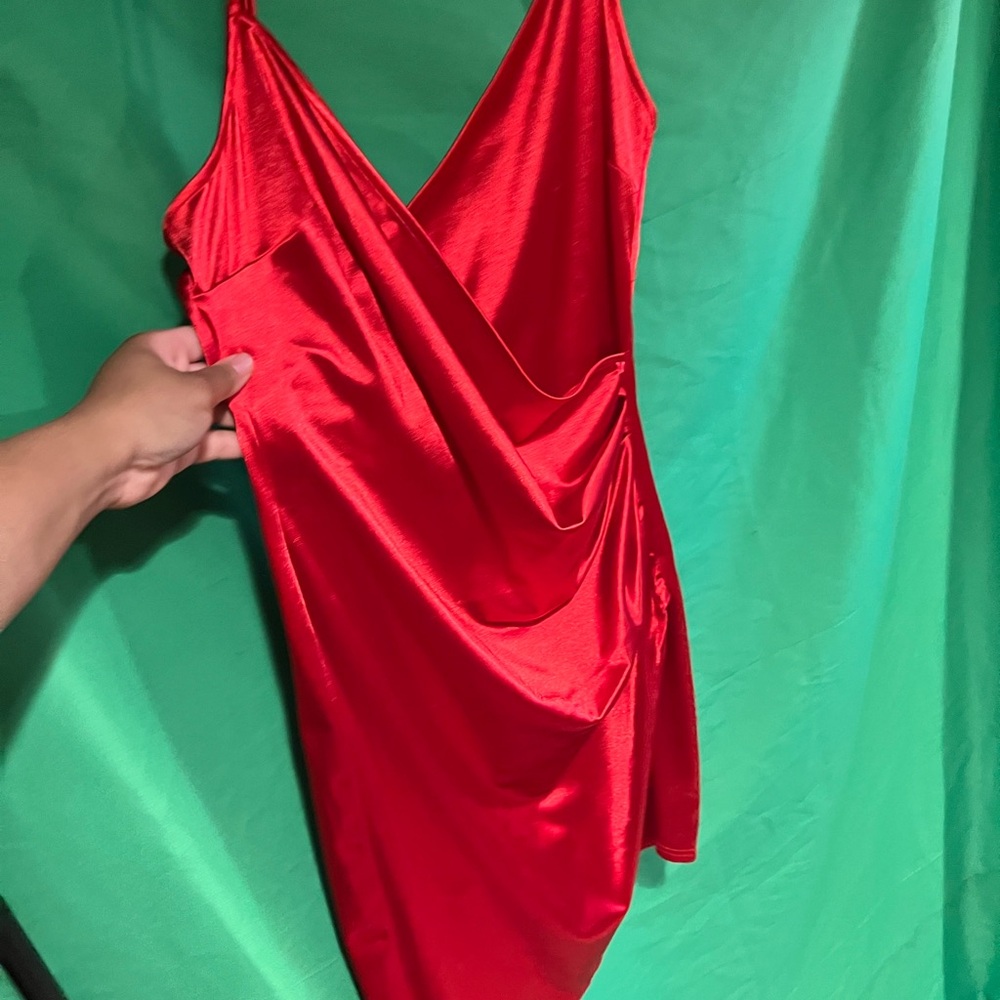 Madrag | Plus red satin dress